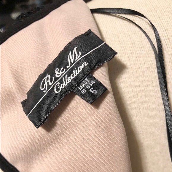 R&M Collection Dress Black Nude Womens Size 6 - Picture 5 of 7